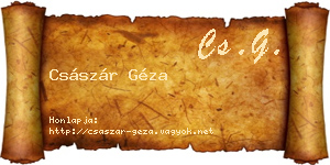 Császár Géza névjegykártya