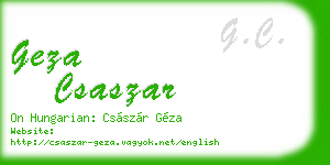 geza csaszar business card